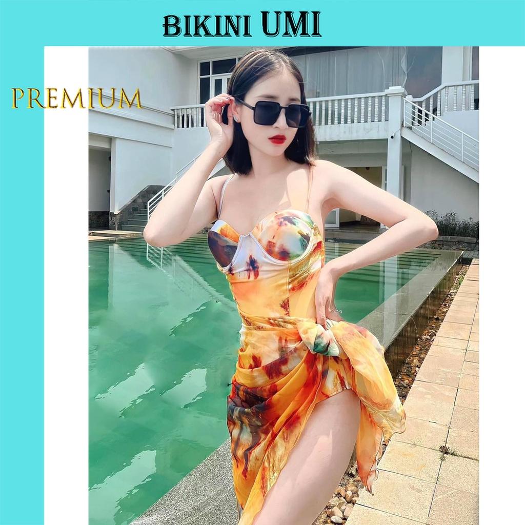 Bikini 1 mảnh phối khăn