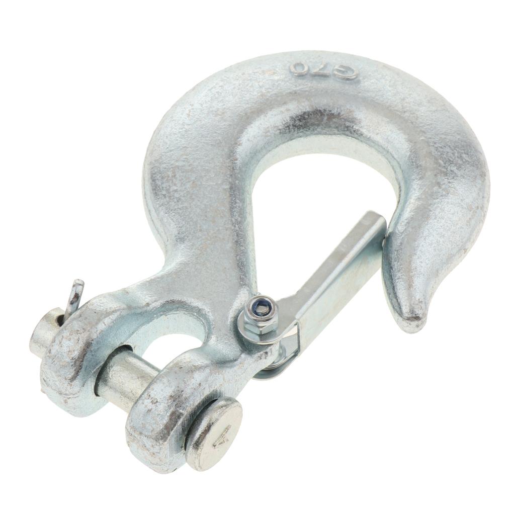 5/16 Inch Swivel Lift Chain Hook 304 Stainless Steel Fork Head Hook with Safety Lock for Upgrading The ATV Trailer for Towing Winch