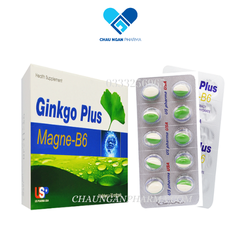 Bổ não - Tăng cường tuần hoàn não GINKGO PLUS – MAGNE B6 USP Hộp 30 viên