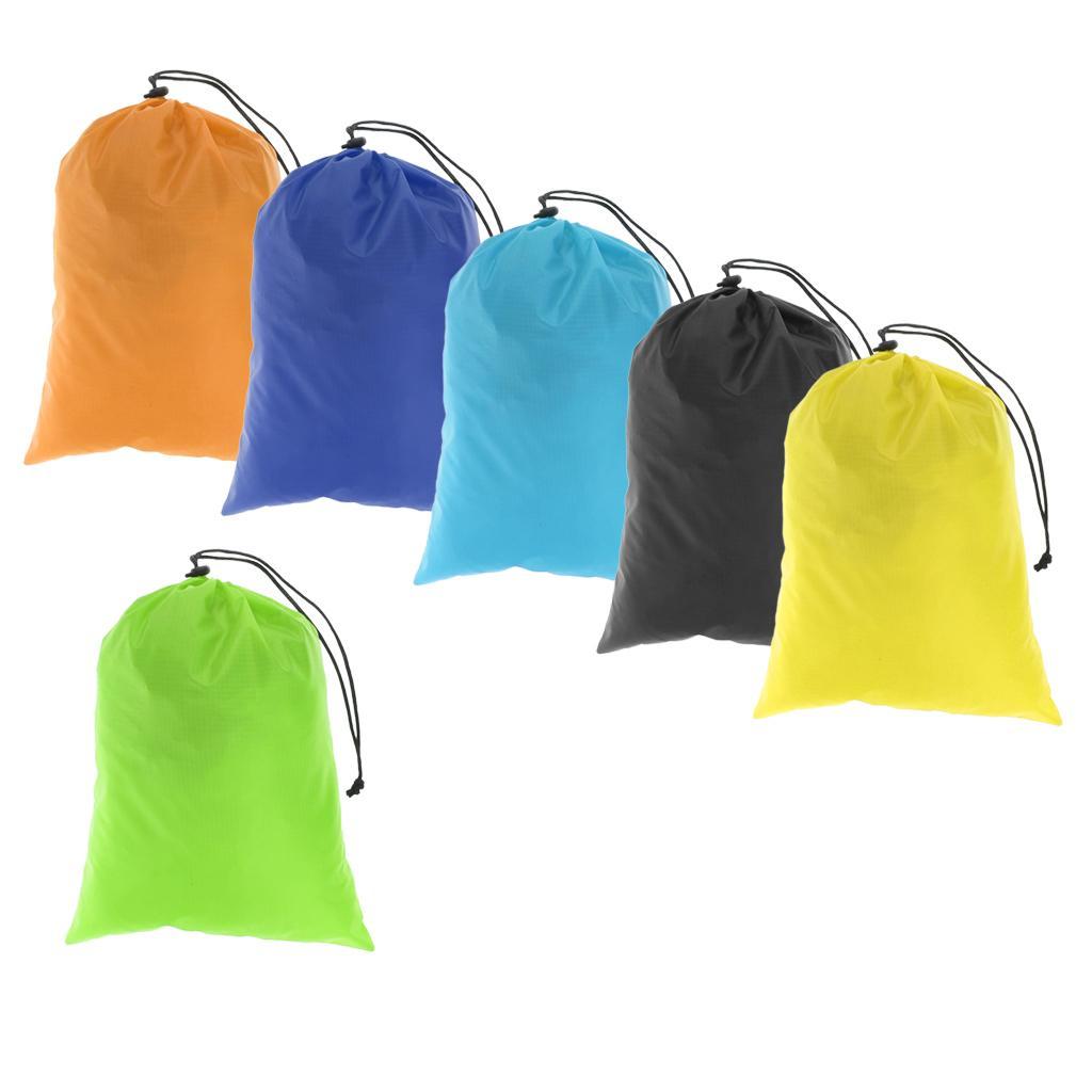 6pcs Portable Travel Camping Waterproof Nylon Drawstring Storage Bag Pouch Stuff Sack