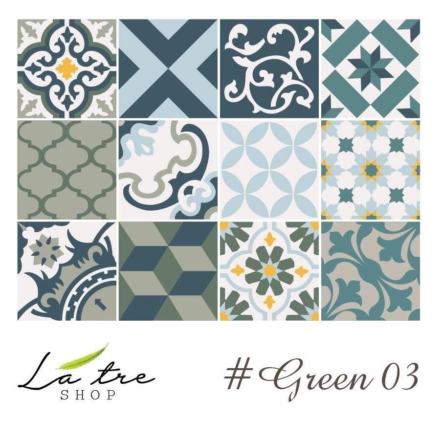 Decal dán kính bếp tường dán nhà tắm decor chịu nhiệt dễ lau chùi đề can loại 1 - Green khổ 40x60cm 0006