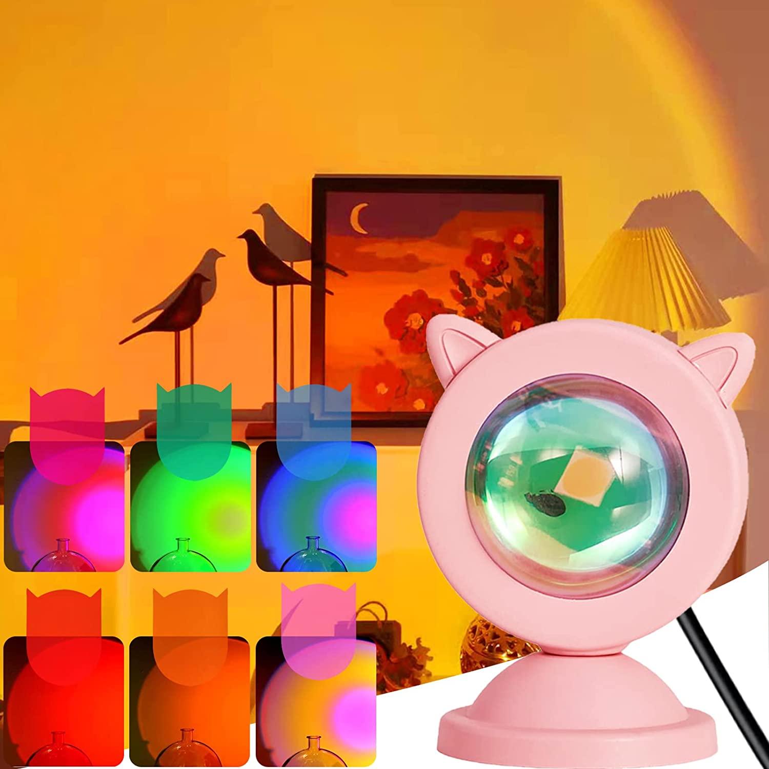 Đèn hoàng hôn, Chiếu ánh sáng hoàng hôn, Đèn LED chiếu sáng tâm trạng ban đêm 6 màu