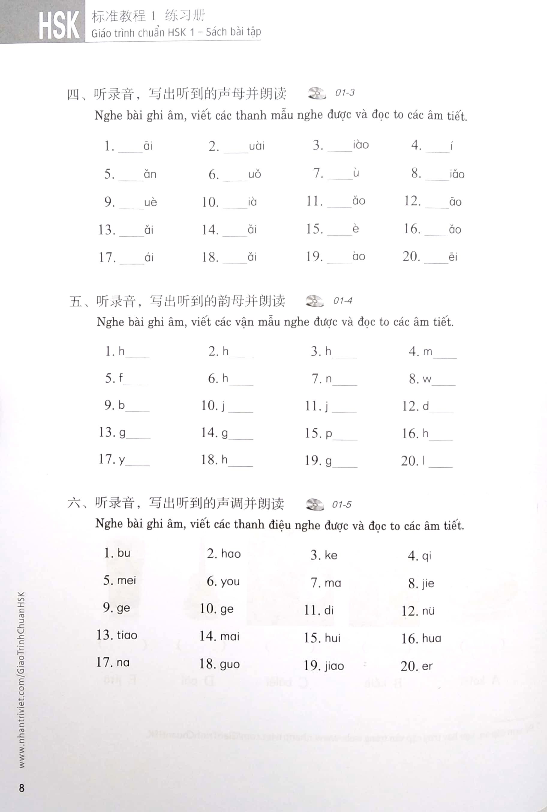 Combo Sách Giáo Trình Chuẩn HSK 1 - Sách Bài Học Và Bài Tập