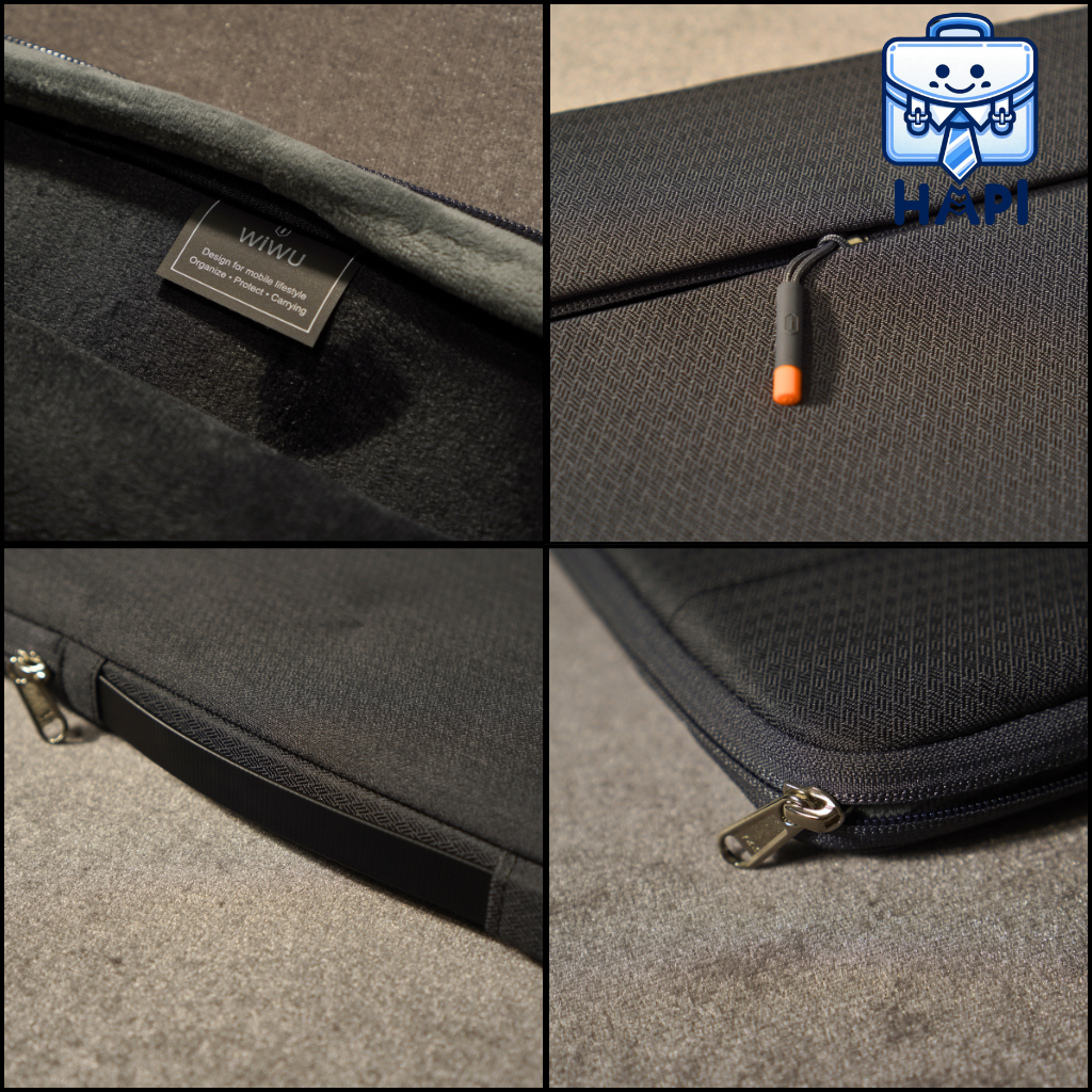 Túi đựng Laptop WiWU Minimalist Laptop Sleeve Wi-MLS 14/16 inch: Mỏng nhẹ, chống thấm, ngăn phụ kiện