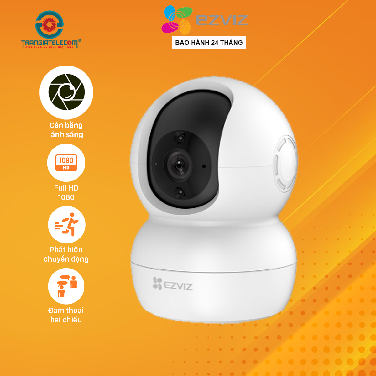 Camera trong nhà Ezviz TY2 1080P Full HD kết nối điện thoại - Hàng chính hãng