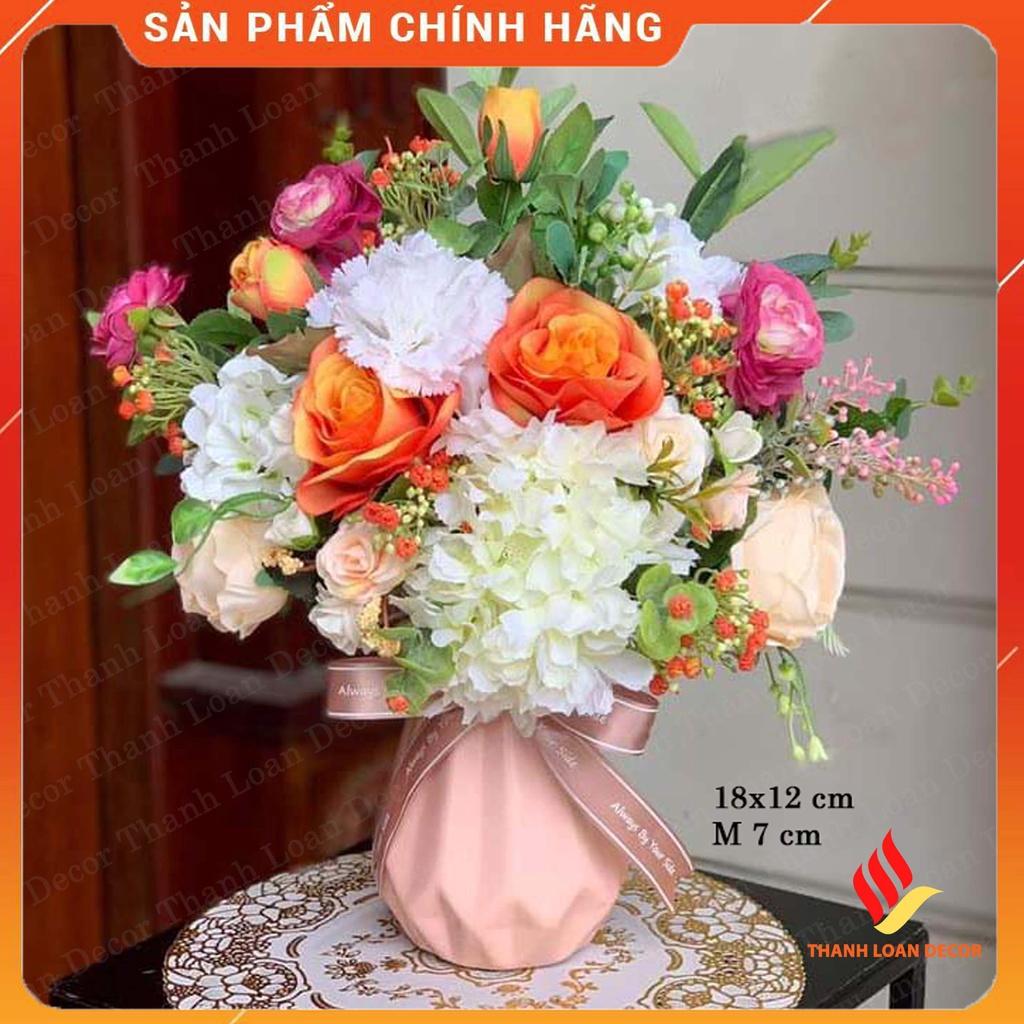 Lọ hoa gốm sứ Bát Tràng cỡ nhỏ 18 cm - Bình hoa để bàn xinh xắn - Decor trang trí Nhiều màu (không bao gồm hoa)