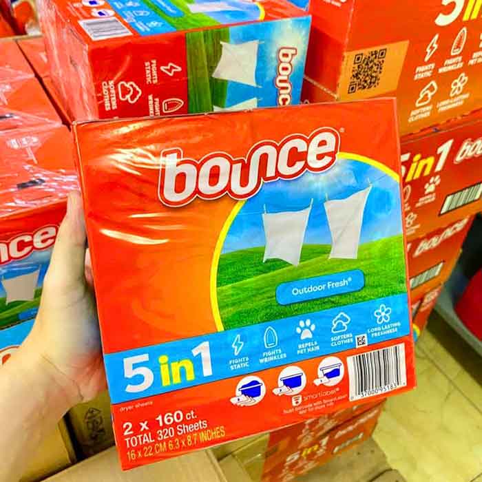 GIẤY THƠM QUẦN ÁO 5in1 BOUNCE 160 TỜ - USA
