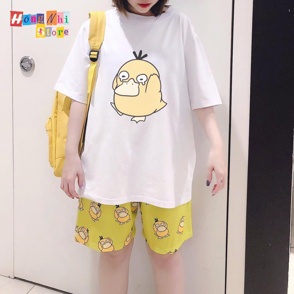 Quần Short Cartoon Unisex Hình Vịt - Quần Đùi Hoạt Hình Siêu Cute - MM