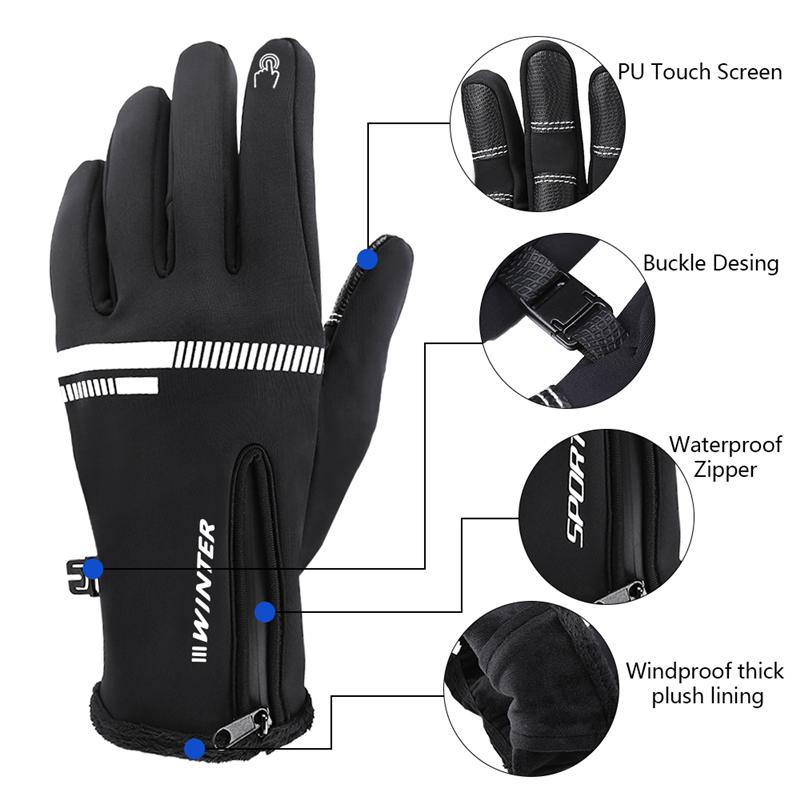Tây Đạp Xe Mùa Đông Găng Tay Xe Đạp Cảm Ứng Màn Hình MTB Xe Đạp Găng Tay Ấm Áp Nhiệt Trượt Tuyết Cá Câu Thể Thao Nam Nữ Xe Đạp Xe Máy Găng Tay