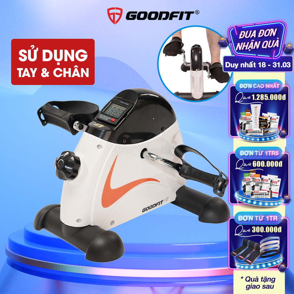 Xe đạp thể thao, máy đạp xe, xe đạp tập thể dục tại nhà GoodFit tùy chỉnh độ nặng, đồng hồ điện tử đo lường vòng đạp GF001PA