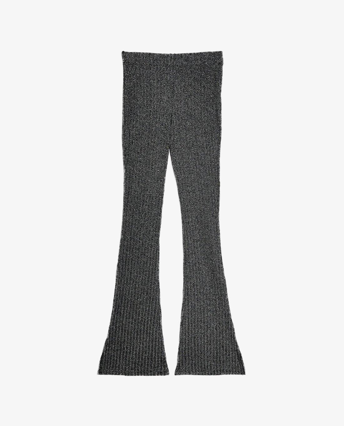 TOPSHOP - Quần kiểu nữ ống loe Black Glitter Ribbed Flared 16F17TBLK