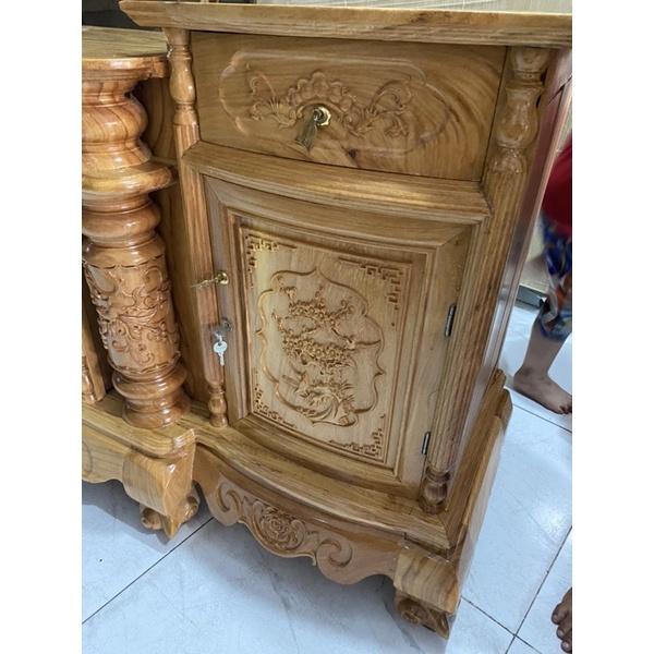 Kệ tivi gỗ gõ đỏ 2m2