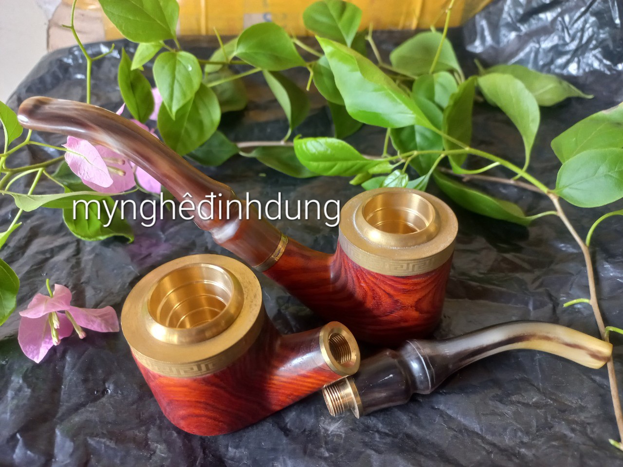 Tẩu hút thuốc sì gà phong cách lịch mãn đẳng cấp bằng gỗ trắc đỏ đen