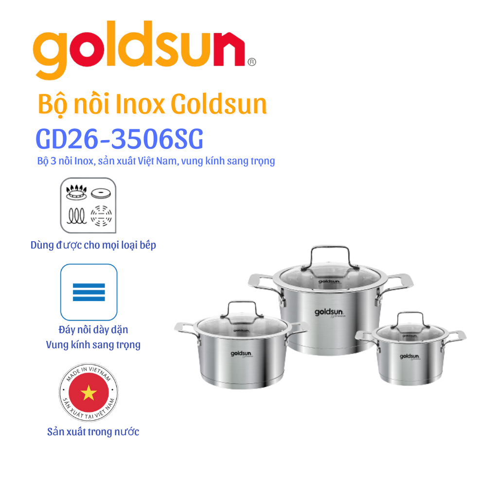 Bộ Nồi Inox Goldsun GD26-3506SG