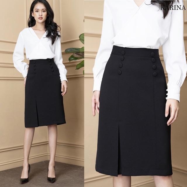 Chân váy công sở Cao Cấp bút chì Hàn Quốc đẹp SK2100 KRFashion vải co dãn tốt có xẻ sau #1 Chân váy công sở Cao Cấp bút chì Hàn Quốc đẹp SK2100 KRFashion vải co dãn tốt có xẻ sau