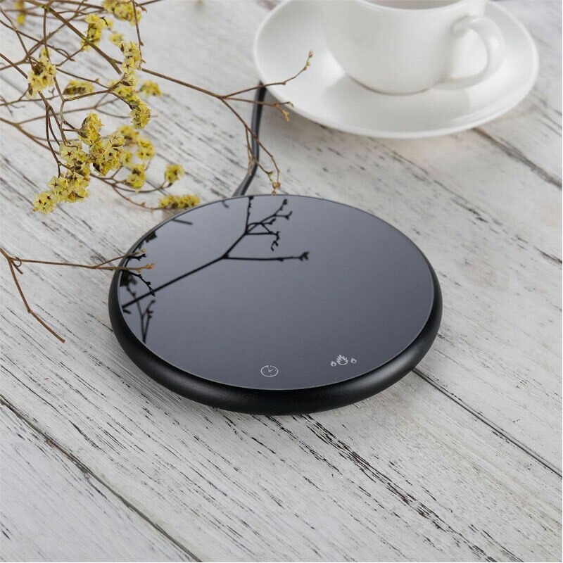 Đế hâm nóng đồ uống hợp kim nhôm TĐH.02 công suất 18w - Đế hâm nóng tùy chỉnh nhiệt độ có đèn led thông minh - Hàng Chính Hãng