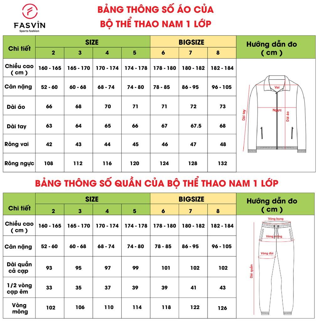 Bộ thể thao nam fasvin CT20427.HN chất vải cotton dầy dặn cao cấp.