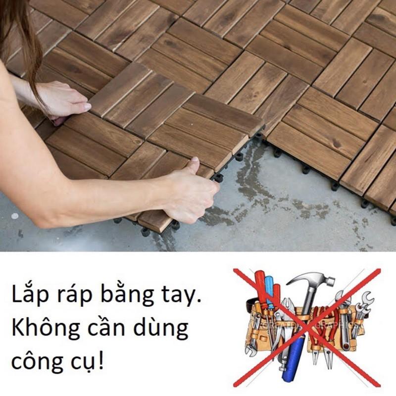 Combo 5 Tấm Vỉ Nhựa Lót Sàn 12 Nan -TẤM SÀN GỖ TỰ NHIÊN VỈ NHỰA - SÀN GỖ LÓT BAN CÔNG - GỖ LÓT NHÀ TẮM