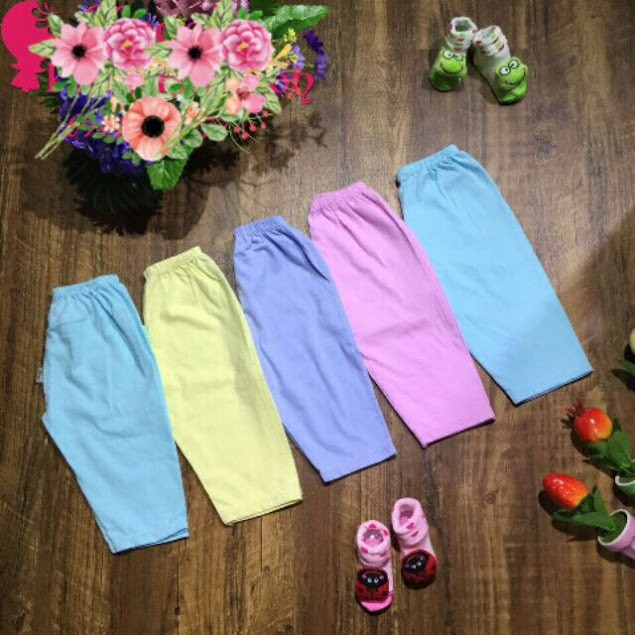 SET 5 QUẦN DÀI MÀU 100% COTTON SƠ SINH