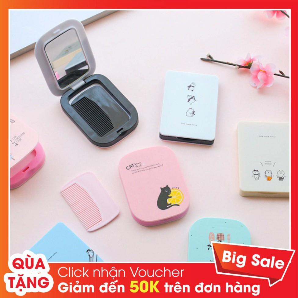 Hộp Gương Mini Kèm Lược