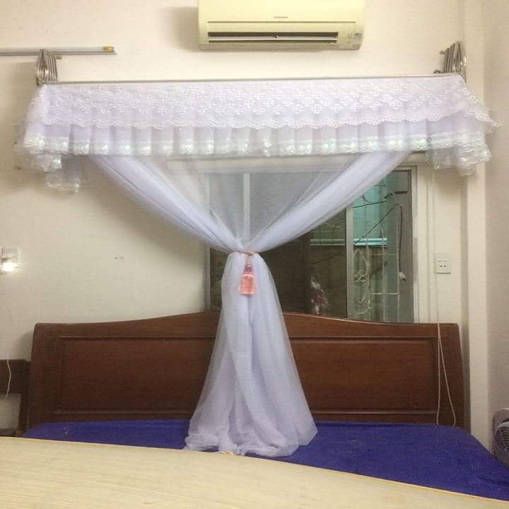 Chỉ màn không kèm khung, màn xếp gọn tiên dụng vải tuyn lạnh loại đẹp, hàng Việt Nam chất lượng cao