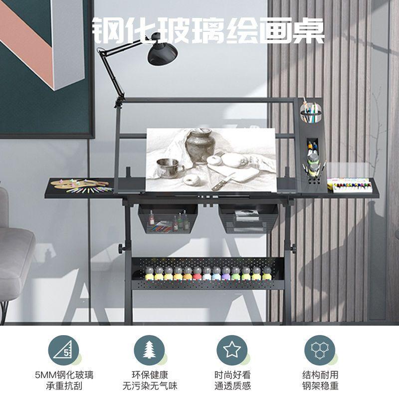 Phong cách mới nhất bàn vẽ bàn làm việc tranh có thể nâng kính nghệ thuật vẽ vẽ máy tính thiết kế bàn làm việc