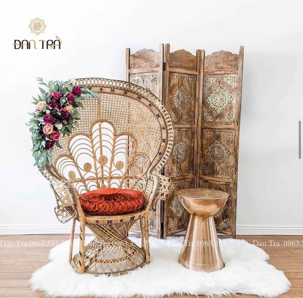 Ghế Mây Con Công Mây Đan Truyền Thống- Ghế Mây Nữ Hoàng- Ghế Mây Decor Cho Quán-Ghế Mây Đẹp-Nội Thất Mây ĐAN TRÀ