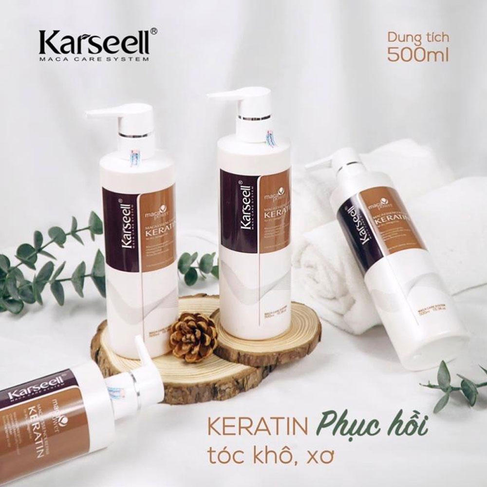 [+Tặng mũ trùm] Keratin Karseell phục hồi tóc thần tốc 500ml