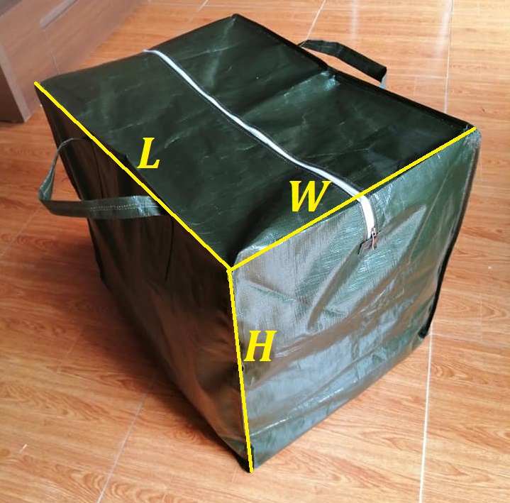 Túi bạt dứa Xanh Rêu loại Dày đựng đồ, hàng hóa, quần áo chăn màn 60x43x50 cm