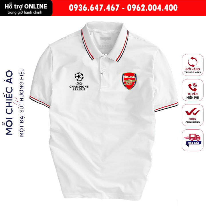 Áo Polo Arsenal Basic Cá Sấu Cao Cấp Co Dãn, Thoáng Mát Form Rộng Dành Cho Nam Và Nữ