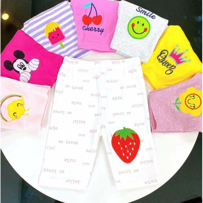 Quần legging lửng xuất dư thêu hình cho bé gái