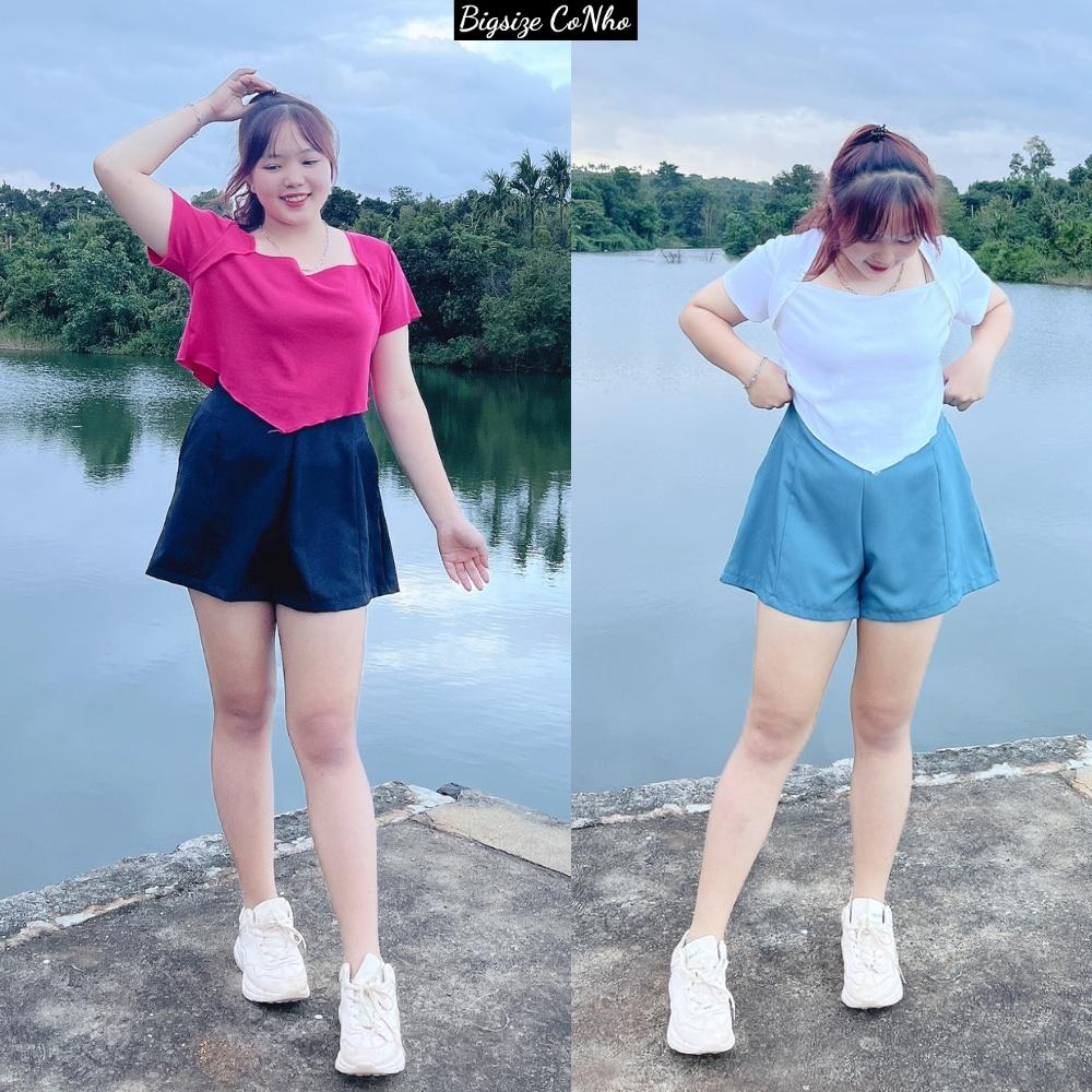 Quần đùi Bigsize Cô Nhỏ cho nữ lưng thun, Quần short nữ big size ngoại cỡ 55-100kg Q1 - MÀU TRẮNG