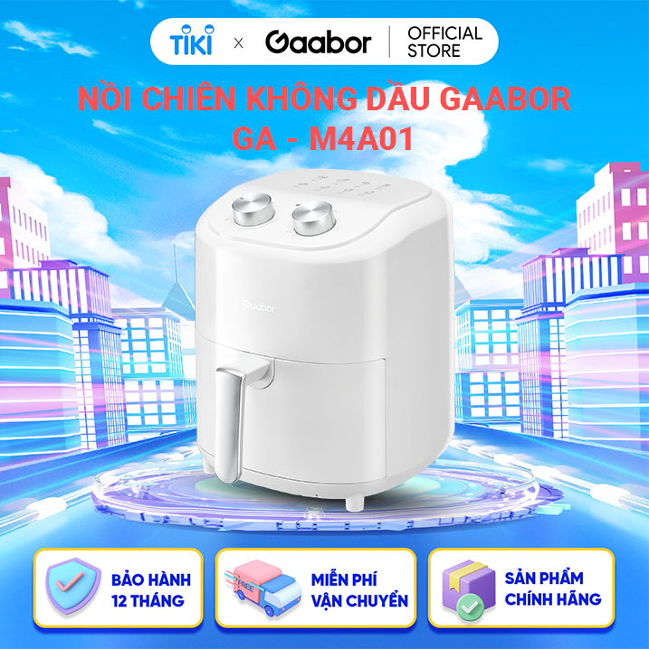 Nồi chiên không dầu GAABOR GA-M4A01 dung tích 4L công suất 1200W điều khiển cơ học - Hàng chính hãng