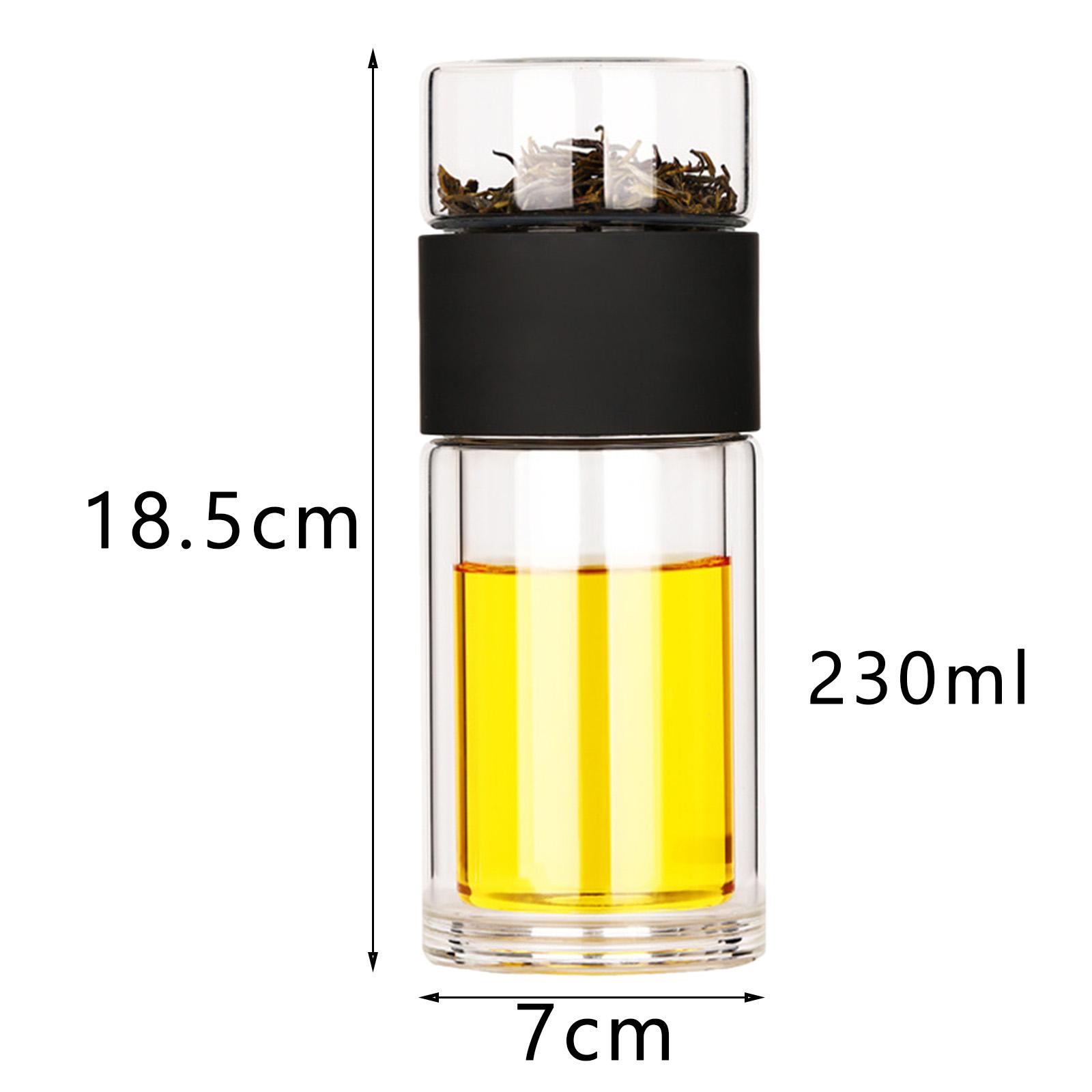 Portable Double Glass Tea Infuser Travel Tumbler Water Bottle with Filter