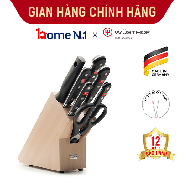 Bộ dao 7 món Wusthof Classic nâu gỗ, hàng chính hãng