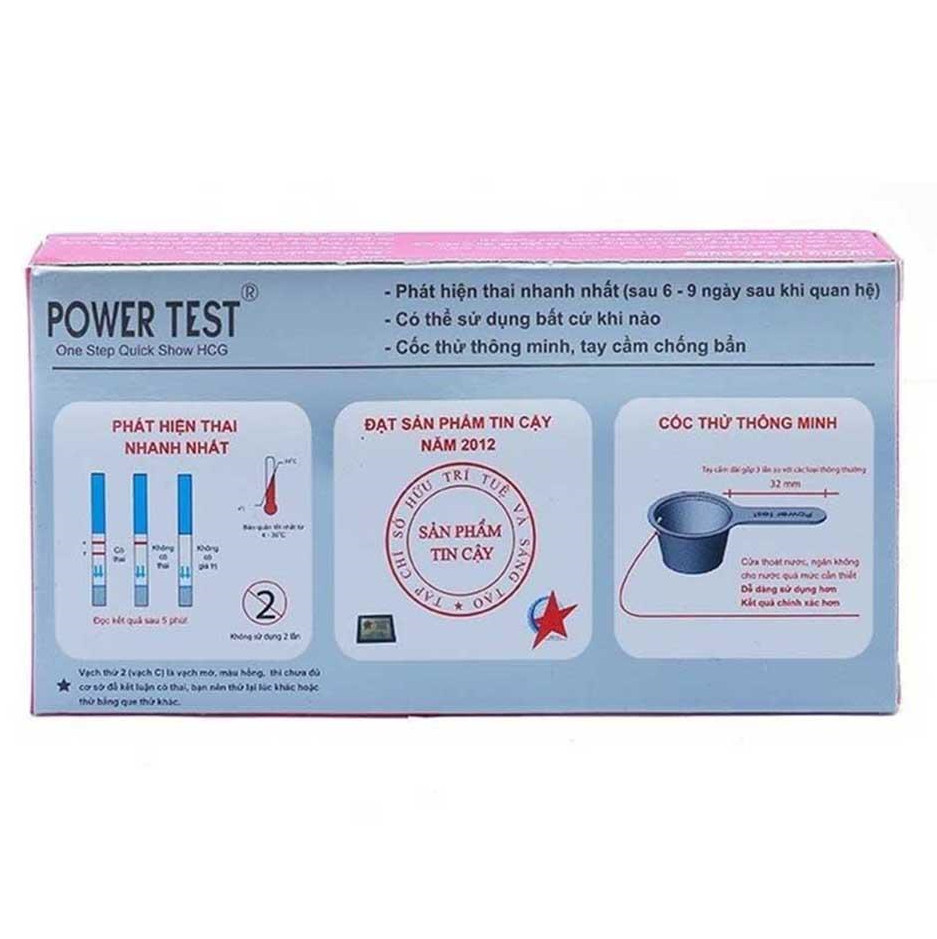 Que thử thai có cốc thử thông minh Powertest 3mm (Hộp 1 que)