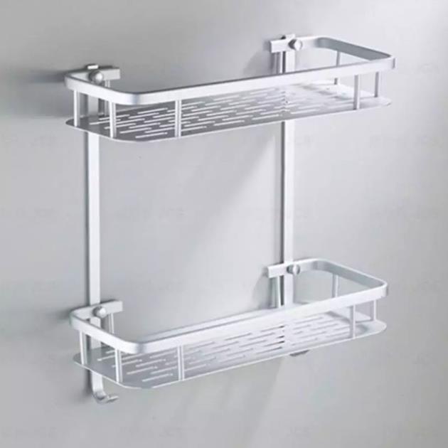Kệ nhôm chữ nhật 2 tầng khoan hoặc dán keo