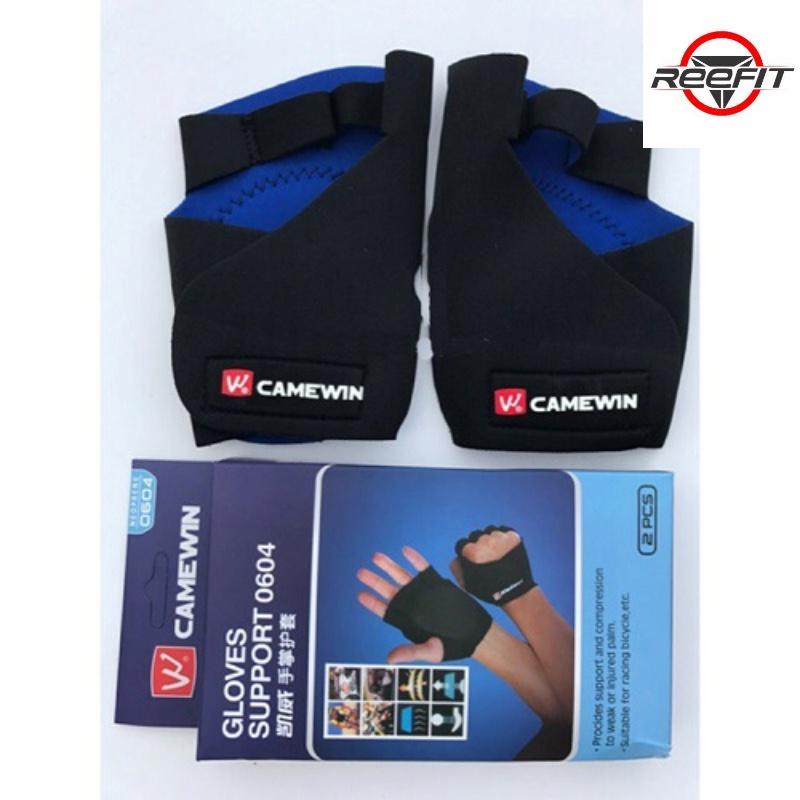 Găng tay tập gym Camewin 0604 xanh đen Reefit