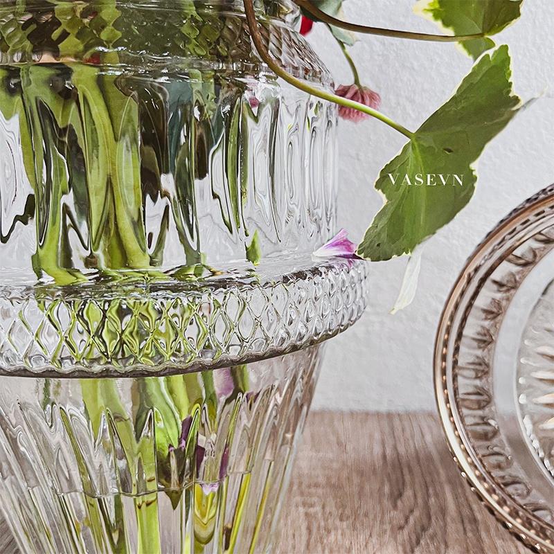 Bình Hoa Thủy Tinh Phong Cách Vintage - Qùa Tặng - Decor