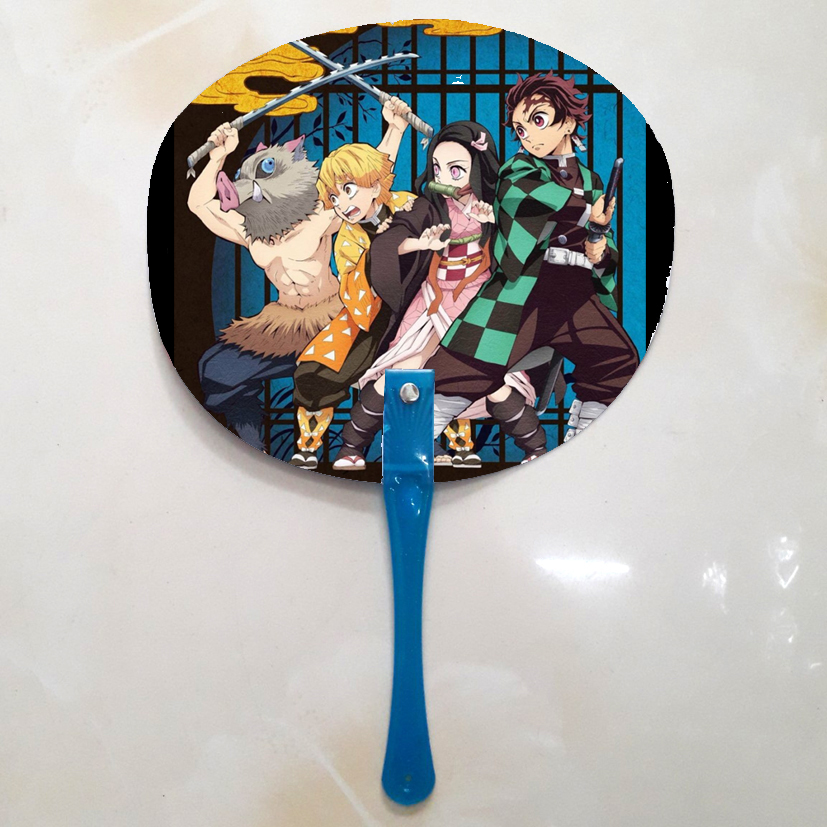 Qụat cầm tay in ảnh 2 mặt khác nhau Kimetsu no Yaiba