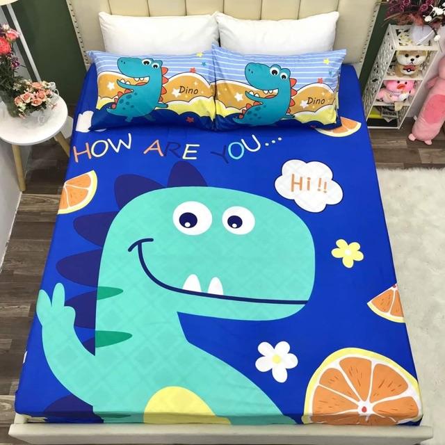 Bộ Ga Gối 3 Món Cotton 3D hàng nhập khẩu cao cấp