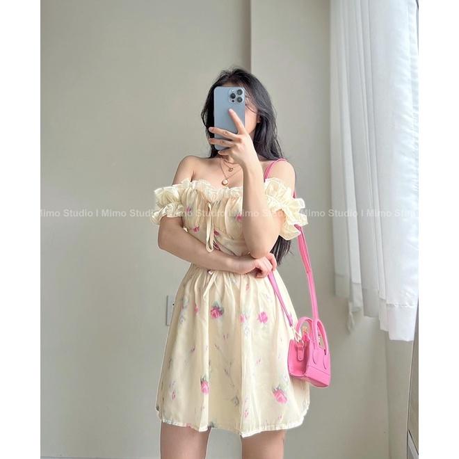 ĐẦM VOAN HOA TRỄ VAI