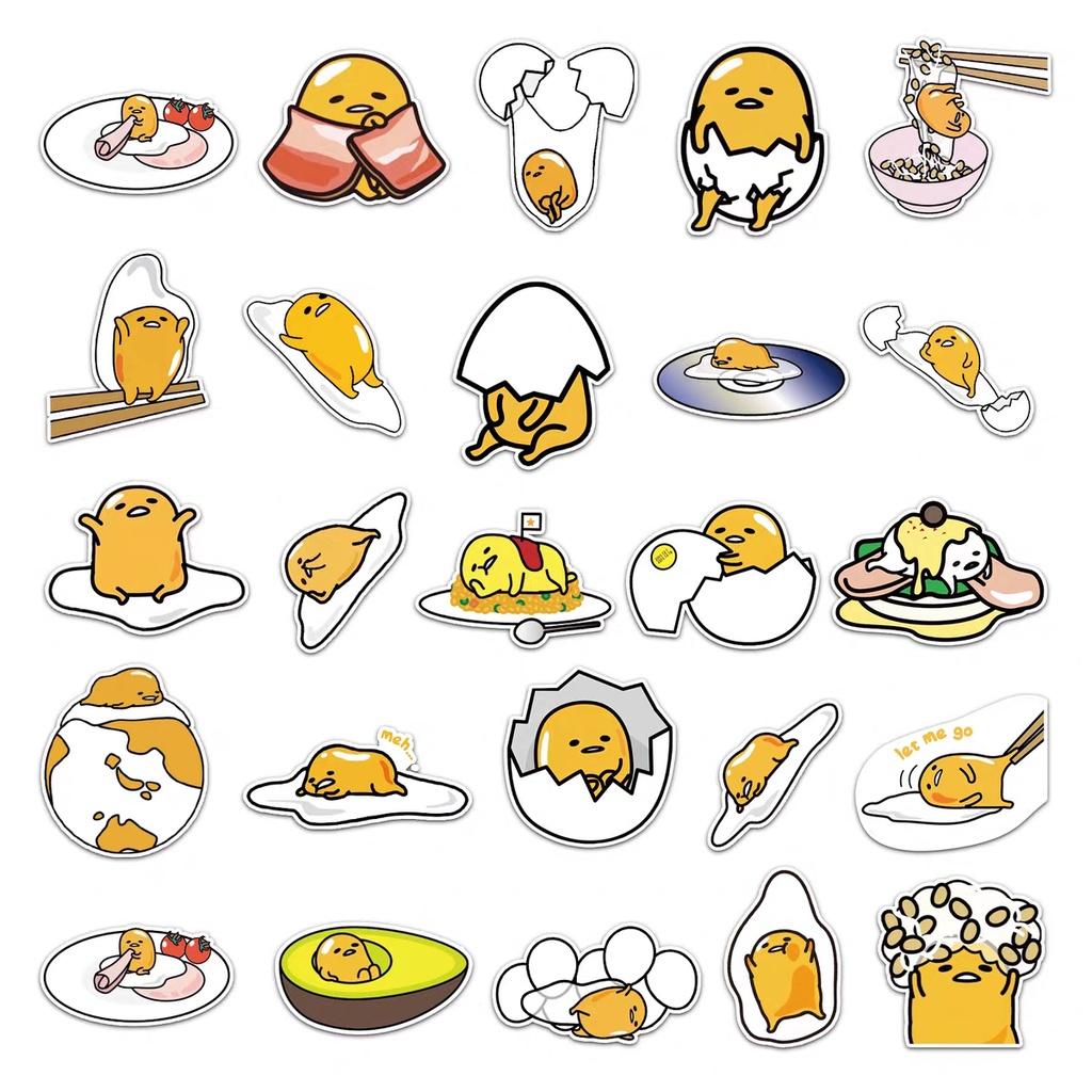 Sticker trứng lười đáng yêu chống thấm nước trang trí mũ bảo hiểm, laptop