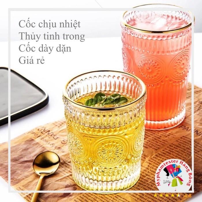 Cốc uống nước hoa mặt trời, thủy tinh chịu nhiệt cao cấp