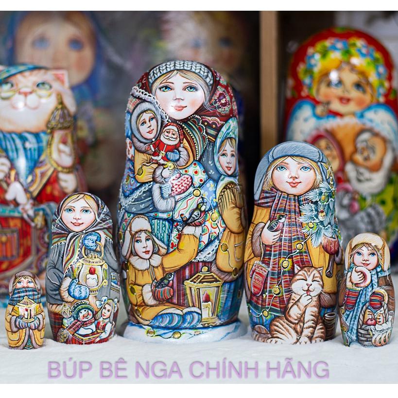 BỘ BÚP BÊ NGA MATRYOSHKA CAO CẤP 5 LỚP 20CM HOA VĂN "CÔ BÉ MÙA ĐÔNG" CỰC ĐẸP VÀ PHONG CÁCH