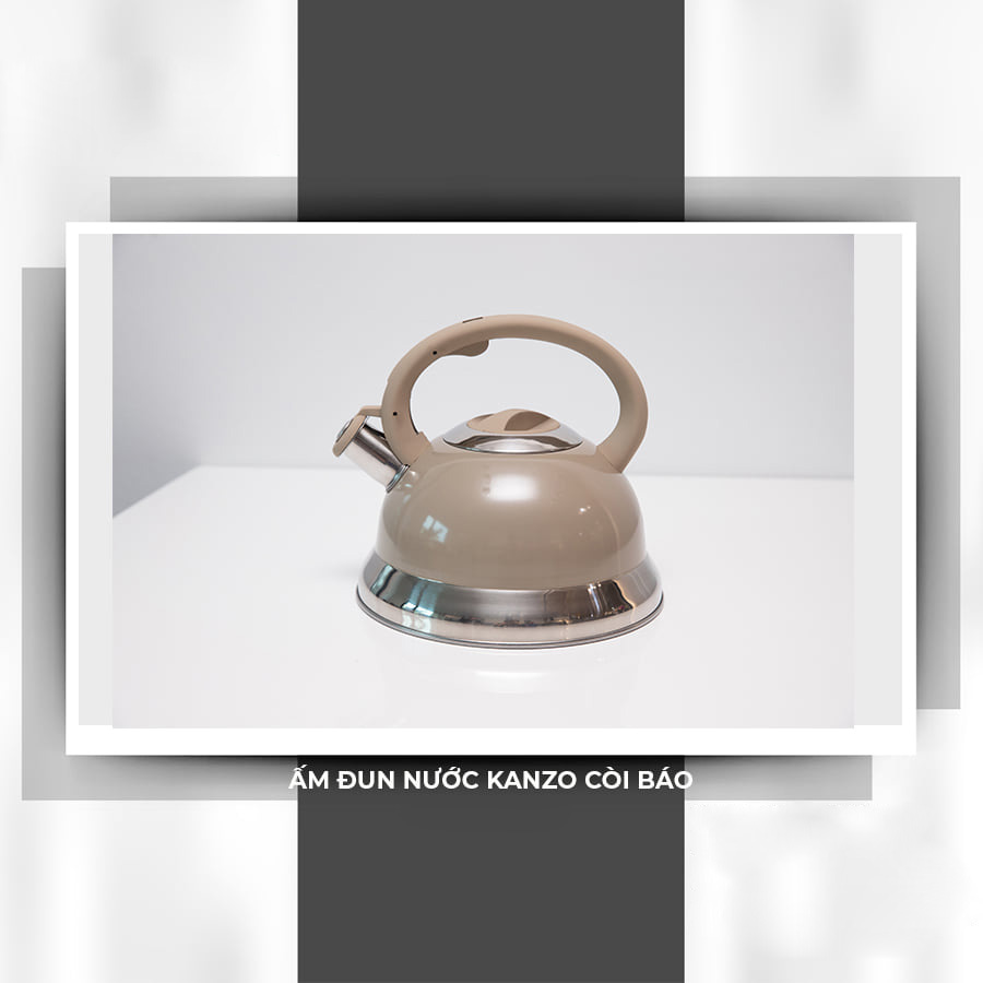 Ấm đun nước bếp từ Kanzo KZ-G58 còi báo Inox 304 - Hàng chính hãng - Chất lượng Đức