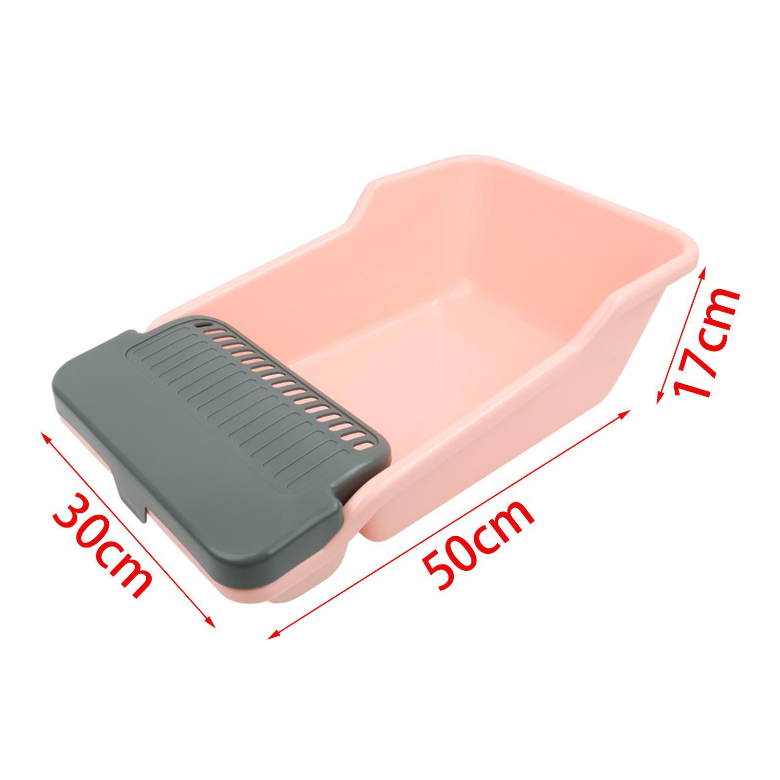 Cat Litter Box Kitten Litter Pan Cat Litter Basin Cat Potty Toilet Large Capacity Heighten Large Space Bedpan for Small Pets Pet Litter Tray