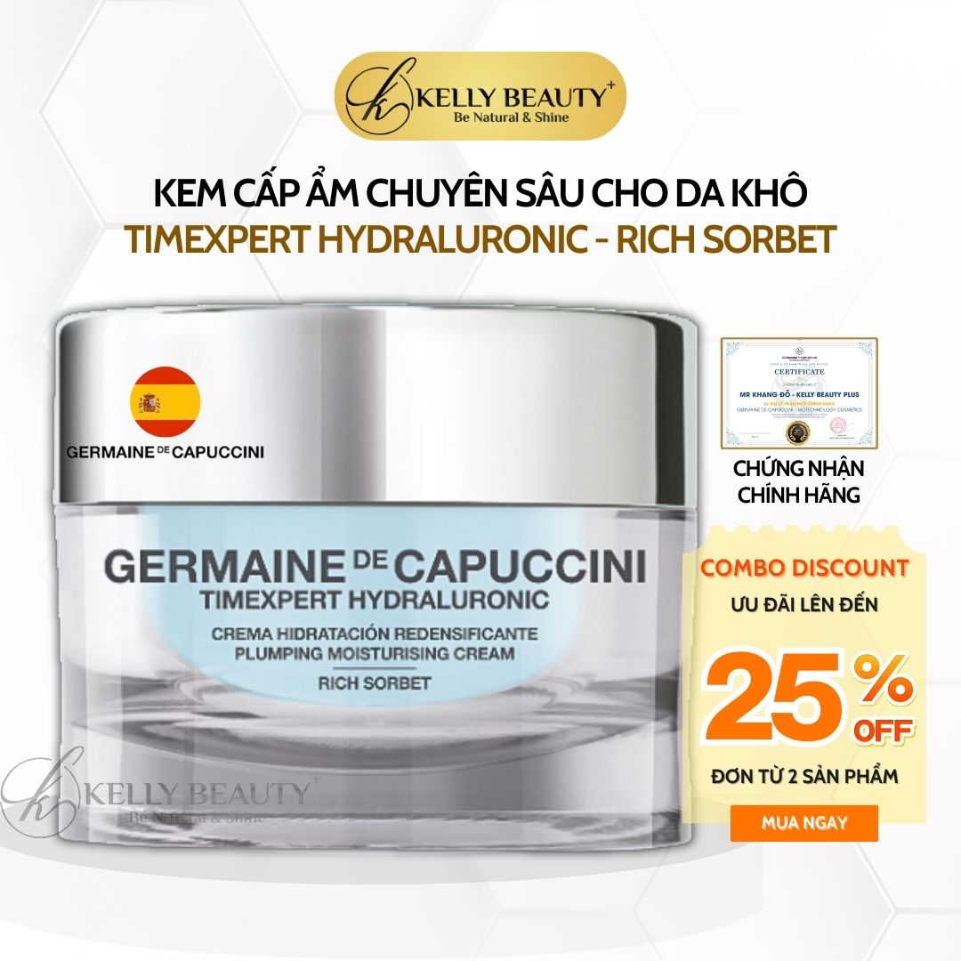 Kem Cấp Ẩm Cho Da Khô Timexpert Hydraluronic Rich Sorbet - Germaine de Capuccini | Kelly Beauty