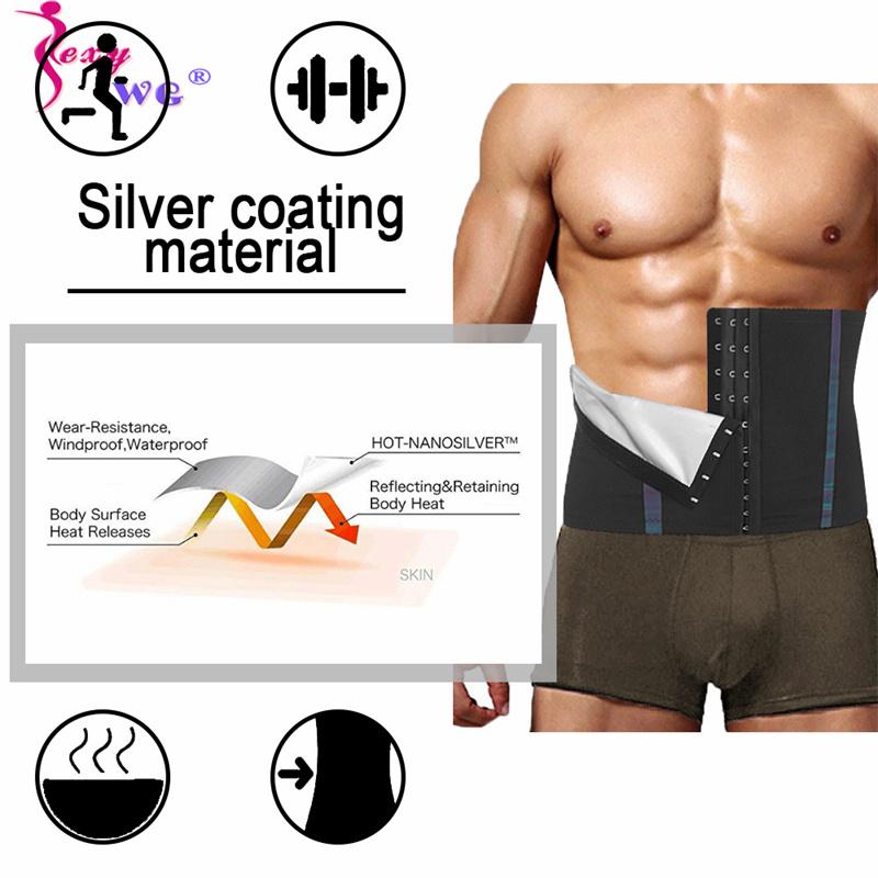 Sexywg Nam Eo Huấn Luyện Dây Nóng Nhiệt Tập Toàn Thân Bọc Slimimng Xông Hơi Mồ Hôi Shapers Giảm Cân Dây Chéo Lưng Hỗ Trợ dây Đeo
