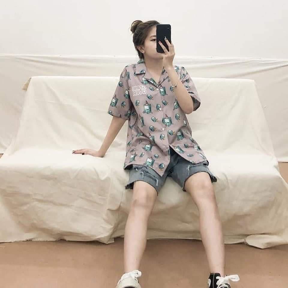 Áo sơ mi nam nữ in hình ROBOT BMO cực hot